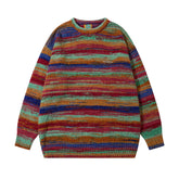 Vintage Farbblock gestreifter Strickpullover